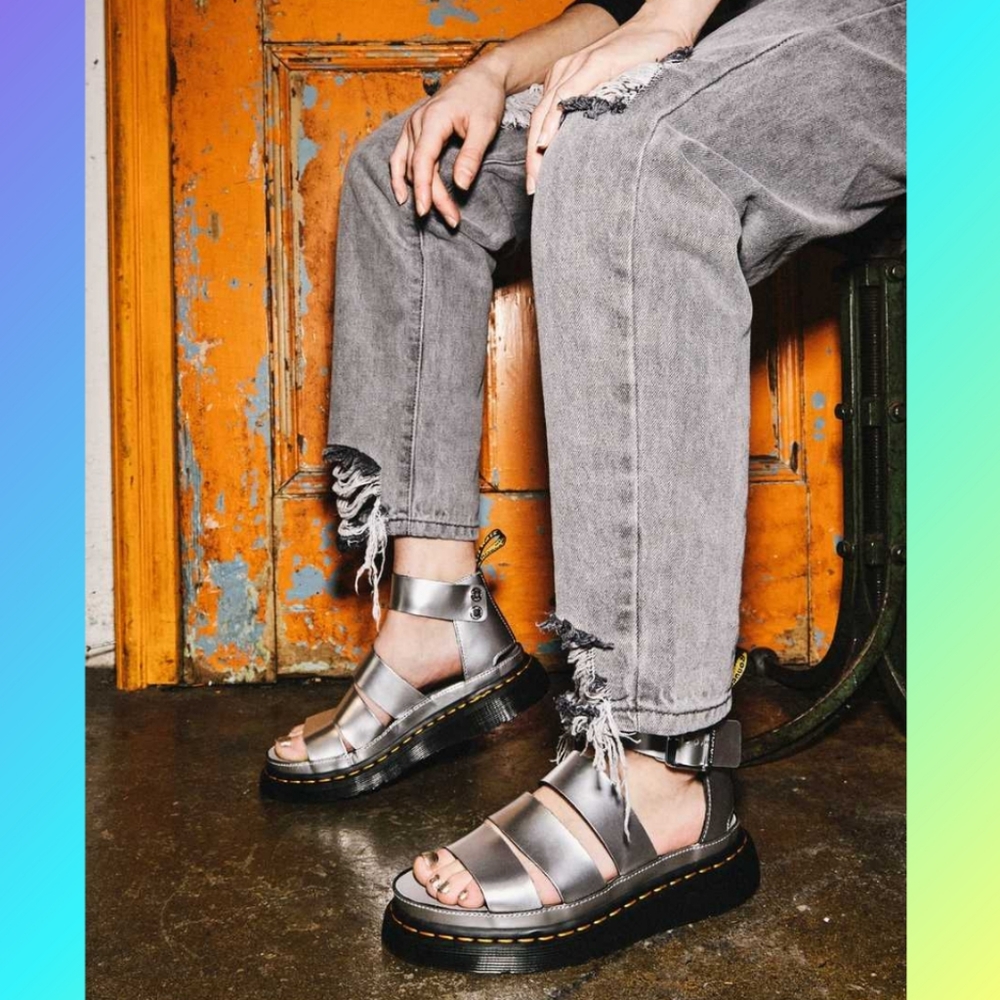 Dr. Martens Silver Sandals